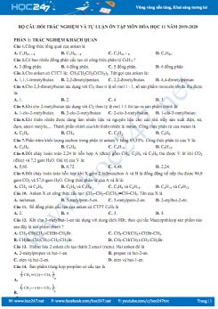 Bộ câu hỏi trắc nghiệm và tự luận ôn tập môn Hóa học 11 năm 2019-2020