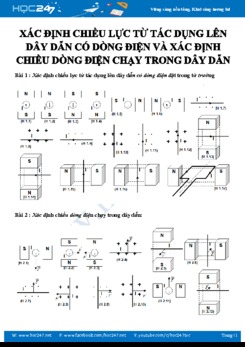 Xác định chiều lực từ tác dụng lên dây dẫn có dòng điện và Xác định chiều dòng điện chạy trong dây dẫn