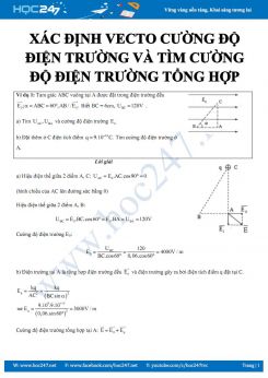 Bài tập xác định Vecto cường độ điện trường và tìm cường độ điện trường tổng hợp môn Vật lý 11