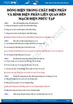 Trắc nghiệm Vật lý 11 về Dòng điện trong chất điện phân và bình điện phân liên quan đến mạch điện phức tạp