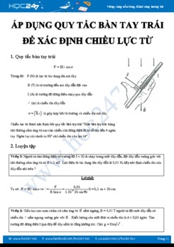 Chuyên đề bài tập Vật lý 11 áp dụng Quy tắc bàn tay trái để xác định chiều lực từ