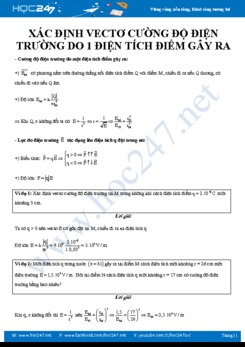 Lý thuyết và bài tập trắc nghiệm Xác định vectơ cường độ điện trường do một điện tích điểm gây ra môn Vật lý 11