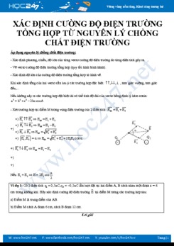 Lý thuyết và bài tập Xác định cường độ điện trường tổng hợp từ nguyên lý chồng chất điện trường