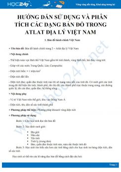 Hướng dẫn sử dụng và phân tích các dạng bản đồ trong Atlat Địa lý Việt Nam