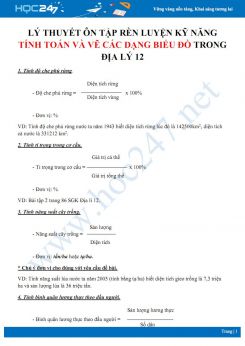 Lý thuyết ôn tập rèn luyện kỹ năng Tính toán và Vẽ các dạng biểu đồ trong Địa lý 12