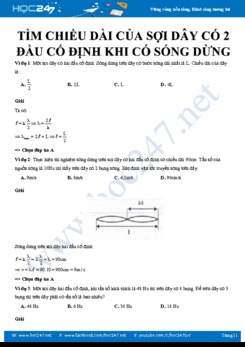 Bài tập Tìm chiều dài của sợi dây có hai đầu cố định khi có sóng dừng môn Vật lý 12 có đáp án chi tiết