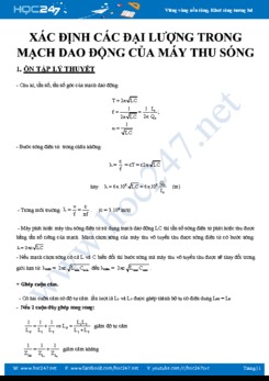 Bài tập Xác định các đại lượng trong mạch dao động của một máy thu sóng có đáp án