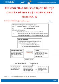 Phương pháp giải các dạng bài tập chuyên đề Quy luật hoán vị gen Sinh học 12