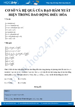 Cơ sở và hệ quả của đạo hàm xuất hiện trong các bài tập Dao động điều hòa có đáp án