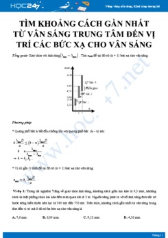 Tìm khoảng cách gần nhất từ vân sáng trung tâm đến vị trí các bức xạ cho vân sáng