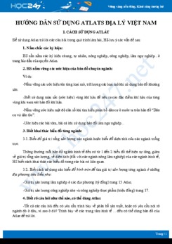 Lý thuyết và bài tập minh họa Hướng dẫn cách sử dụng Atlats Địa lý Việt Nam Địa lý 12