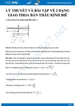 Lý thuyết và bài tập về 2 dạng Giao thoa bán thấu kính Biê thường gặp có đáp án