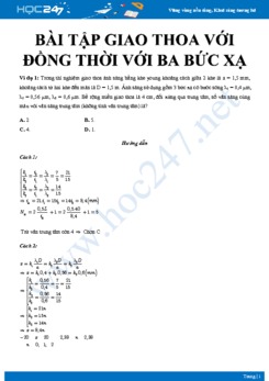 Bài tập về Giao thoa ánh sáng với đồng thời với ba bức xạ có giải chi tiết môn Vật lý 12