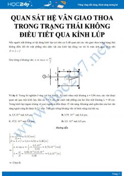 Chuyên đề quan sát hệ vân giao thoa trong trạng thái không điều tiết qua kính lúp môn Vật lý