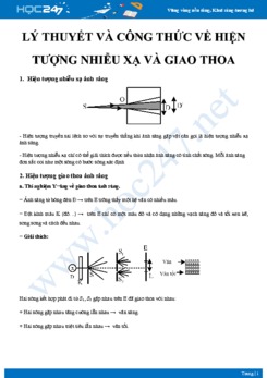 Ôn tập lý thuyết và công thức về Hiện tượng nhiễu xạ và giao thoa môn Vật lý 12 năm 2020