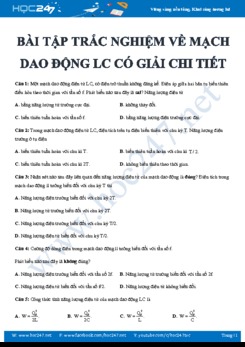 35 bài tập trắc nghiệm về Mạch dao động điện từ LC có lời giải chi tiết năm 2020