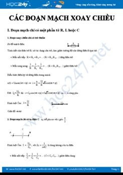 Tổng hợp lý thuyết ôn tập về các đoạn mạch trong Dòng điện xoay chiều môn Vật lý 12