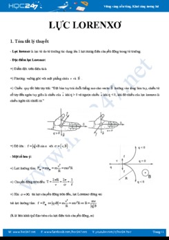 Lý thuyết và bài tập nâng cao về Lực Lorenxơ môn Vật lý 11 có đáp án năm 2020