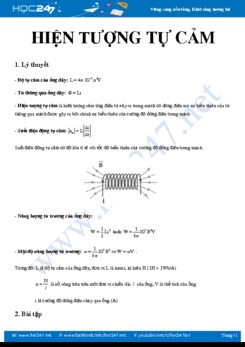 Lý thuyết và bài tập nâng cao về Hiện tượng tự cảm môn Vật lý 11 có đáp án năm 2020