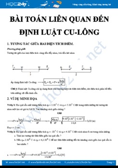 Tổng hợp lý thuyết và bài tập nâng cao về Định luật Cu-lông có giải chi tiết môn Vật lý 11