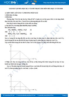 Giải bài tập Hóa học dựa vào đồ thị đã cho môn Hóa học 12 năm 2020
