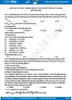 Bộ 71 bài tập trắc nghiệm trích từ đề thi thử THPT QG năm 2020 môn Hóa hoc