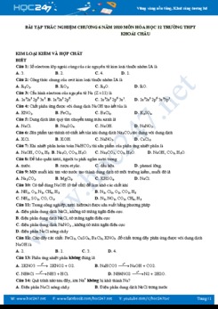 Bài tập trắc nghiệm Chương 6 năm 2020 môn Hóa học 12 Trường THPT Khoái Châu