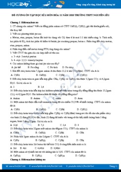 Đề cương ôn tập HK2 năm 2020 môn Hóa học 11 Trường THPT Nguyễn Siêu