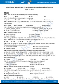 Bộ đề ôn tập môn Hóa học 12 năm 2020 trong thời gian chống dịch Covid - 19
