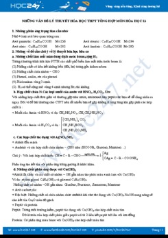 Những vấn đề lý thuyết tổng hợp ôn thi THPT QG môn Hóa học 12 năm 2020