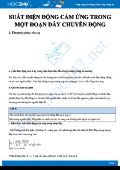 Phương pháp giải và bài tập về Suất điện động cảm ứng trong một đoạn dây chuyển động