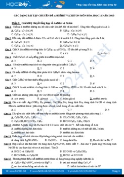 Các dạng bài tập chuyên đề Andehit - Xenton môn Hóa học 11 năm 2020