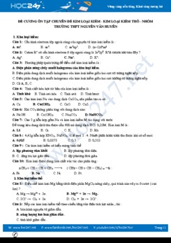 Đề cương ôn tập chuyên đề kim loại kiềm, kiềm thổ, nhôm môn Hóa học 12 Trường THPT Nguyễn Văn Huyên