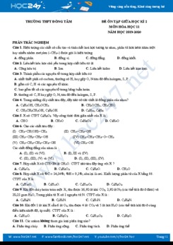 Đề ôn tập giữa HK2 năm 2020 môn Hóa học 11 Trường THPT Đồng Tâm