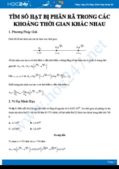 Phương pháp giải các bài tập liên quan đến số hạt bị phân rã trong các khoảng thời gian khác nhau