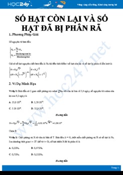 Phương pháp tìm số hạt còn lại và số hạt đã bị phân rã trong bài tập phản ứng hạt nhân