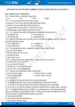 Tổng hợp 320 câu hỏi trắc nghiệm có đáp án môn GDCD lớp 12 năm 2020