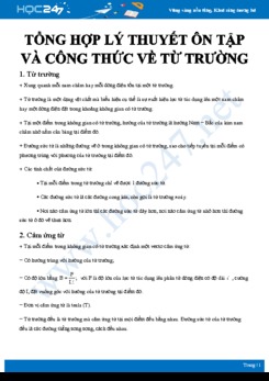 Tổng hợp lý thuyết ôn tập và công thức cần nhớ về Từ trường môn Vật lý 11