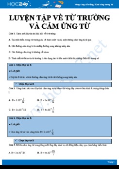 Hướng dẫn giải 1 số bài tập trắc nghiệm luyện tập về từ trường và cảm ứng từ môn Vật lý 11