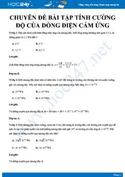 Chuyên đề bài tập tính cường độ của dòng điện cảm ứng có đáp án hướng dẫn chi tiết môn Vật lý 11