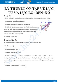 Tổng hợp lý thuyết ôn tập về Lực từ và lực Lo−ren−xơ môn Vật lý 11 năm 2020