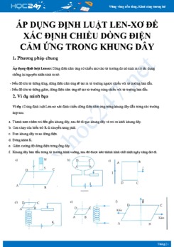 Áp dụng định luật Len-xơ để xác định chiều dòng điện cảm ứng trong khung dây dẫn