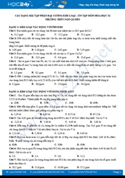 Các dạng bài tập ôn tập Chương Đại cương kim loại môn Hóa học 12 Trường THPT Ngô Quyền