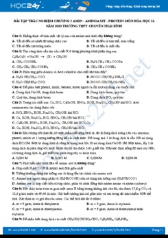 Bài tập trắc nghiệm chương 3 năm 2020 môn Hóa học 12 Trường THPT Chuyên Thái Bình