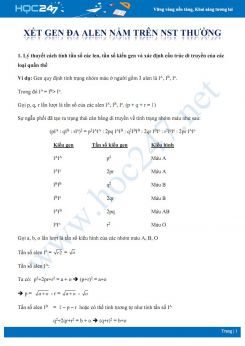 Phương pháp xác định các yếu tố di truyền quần thể đối với gen đa alen nằm trên NST thường Sinh học 12