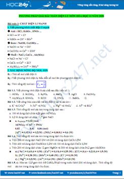 Phương pháp giải bài toán điện ly môn Hóa học 11 năm 2020