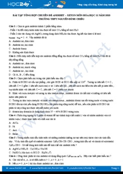 Bài tập tổng hợp chuyên đề Andehit - Xeton môn Hóa học 11 năm 2020 Trường THPT Nguyễn Đình Chiểu