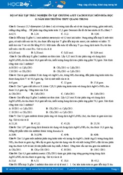 Bộ 147 bài tập trắc nghiệm ôn tập Chương Axit Cacboxylic môn Hóa học 12 năm 2020 Trường THPT Quang Trung