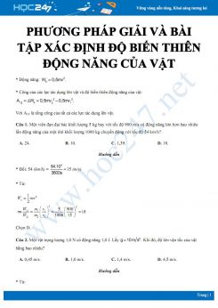 Phương pháp giải và bài tập xác định độ biến thiên động năng của vật môn Vật lý 8