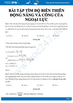 Bài tập tìm độ biến thiên động năng và công của ngoại lực môn Vật lý 8 có giải chi tiết